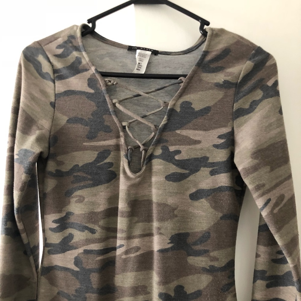 Camo long sleeve body suit